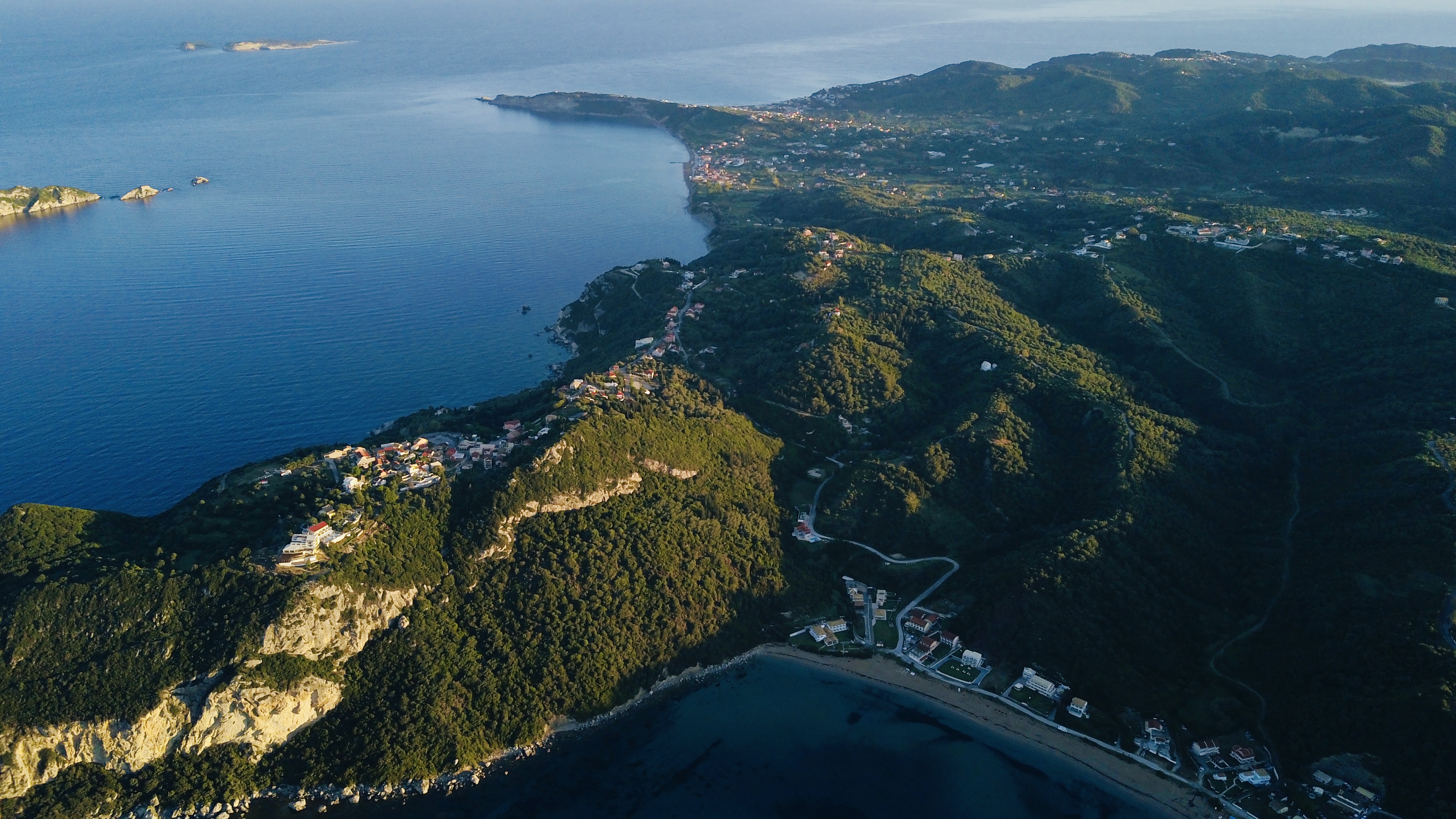 aerial photo of Corfu, Greece
