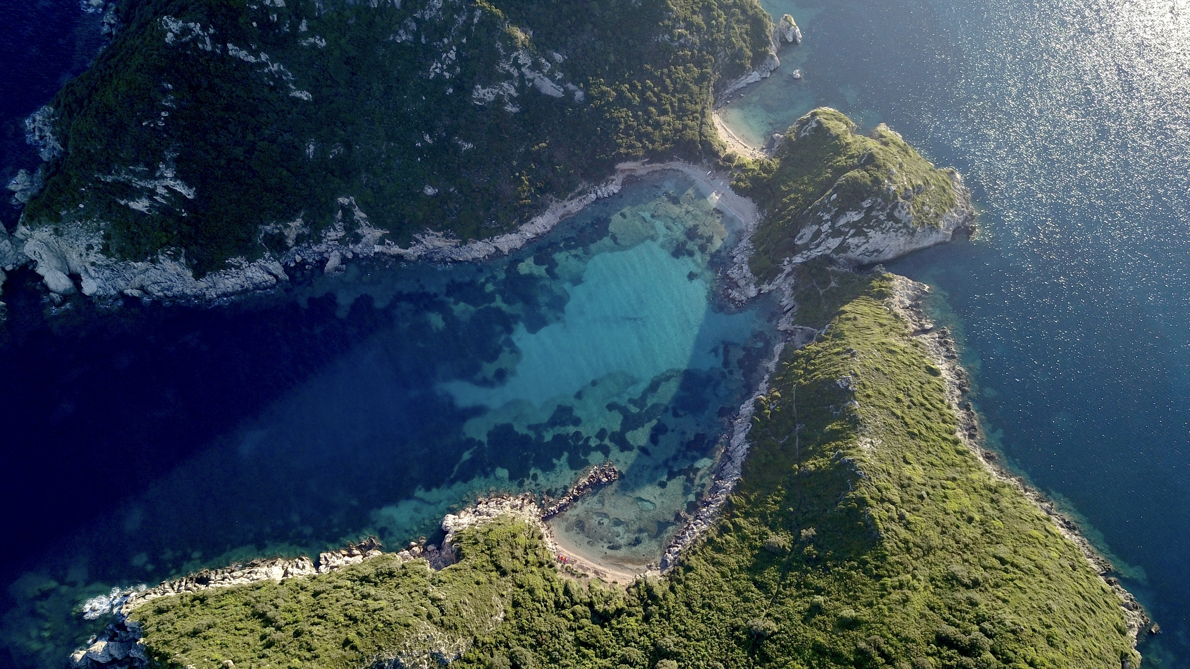aerial photo of Corfu, Greece
