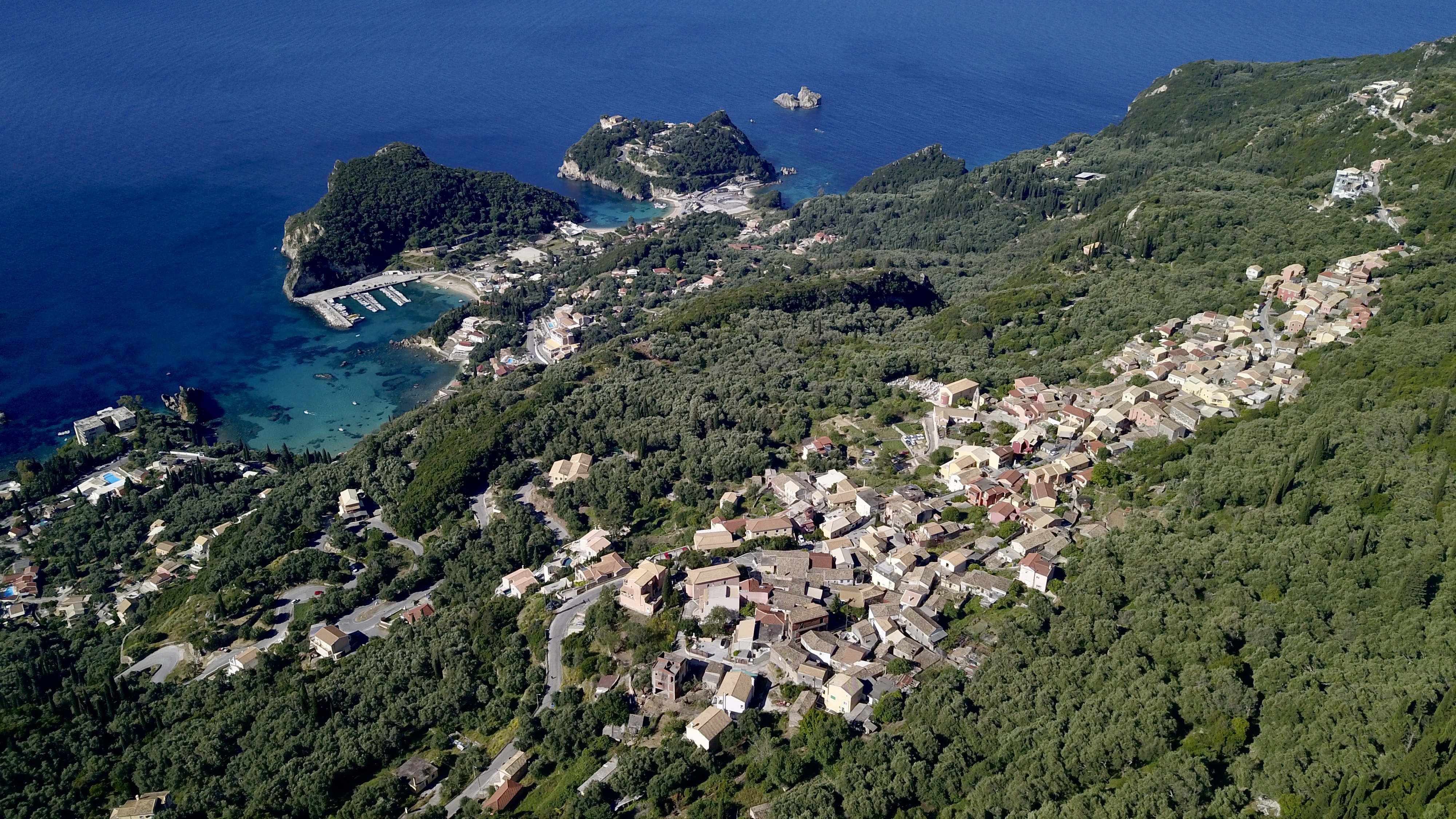 aerial photo of Corfu, Greece