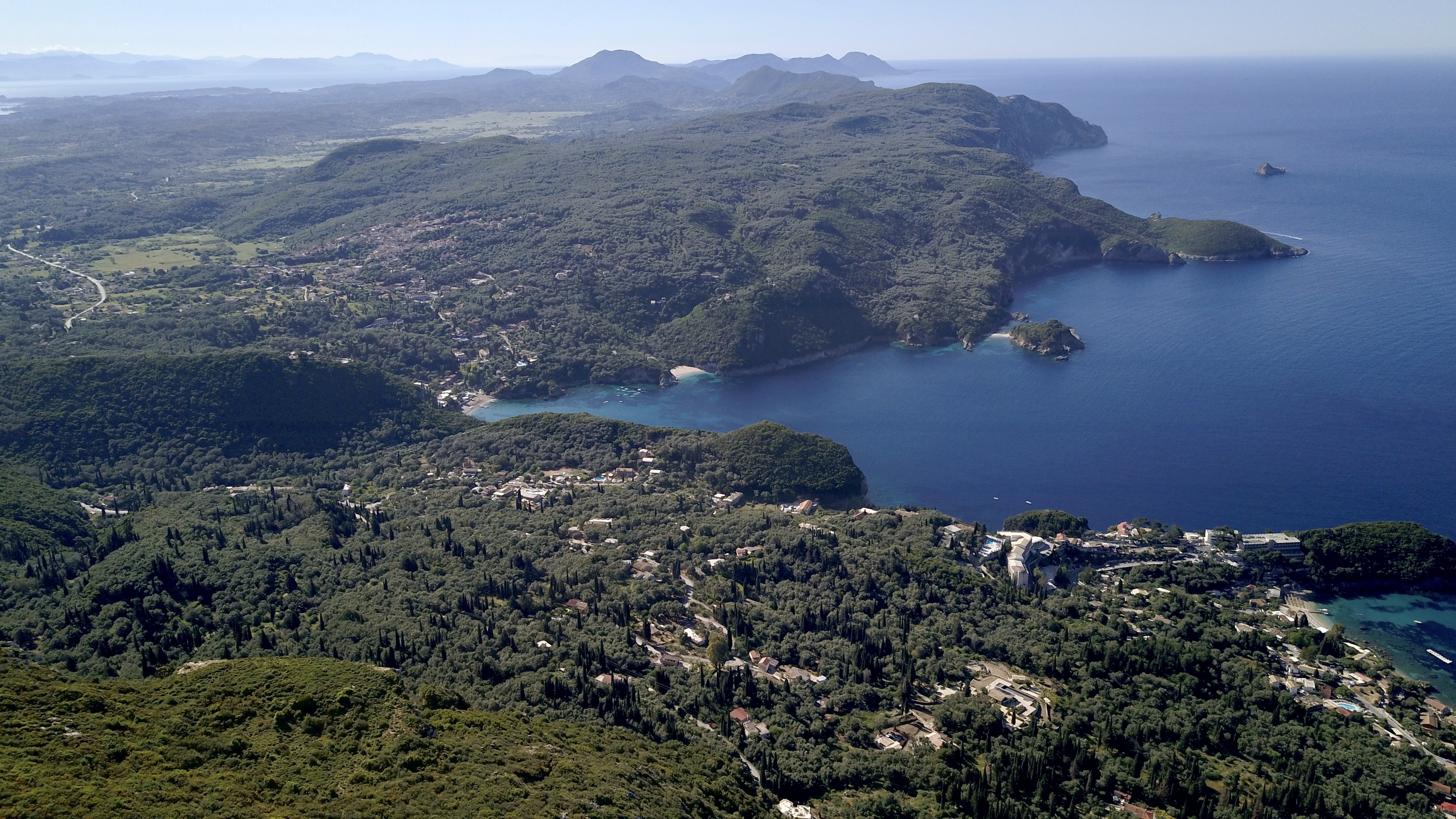 aerial photo of Corfu, Greece