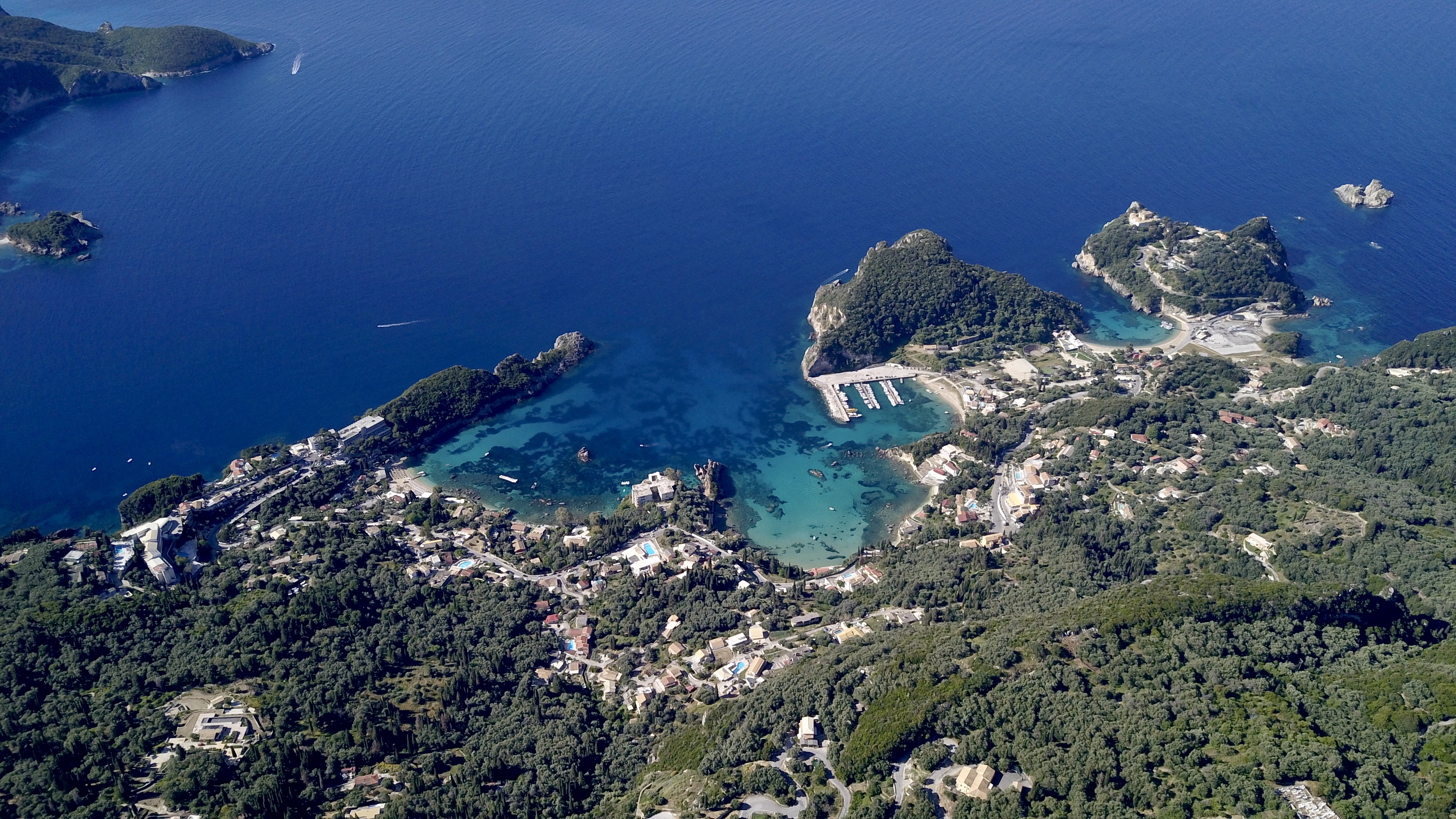 aerial photo of Corfu, Greece