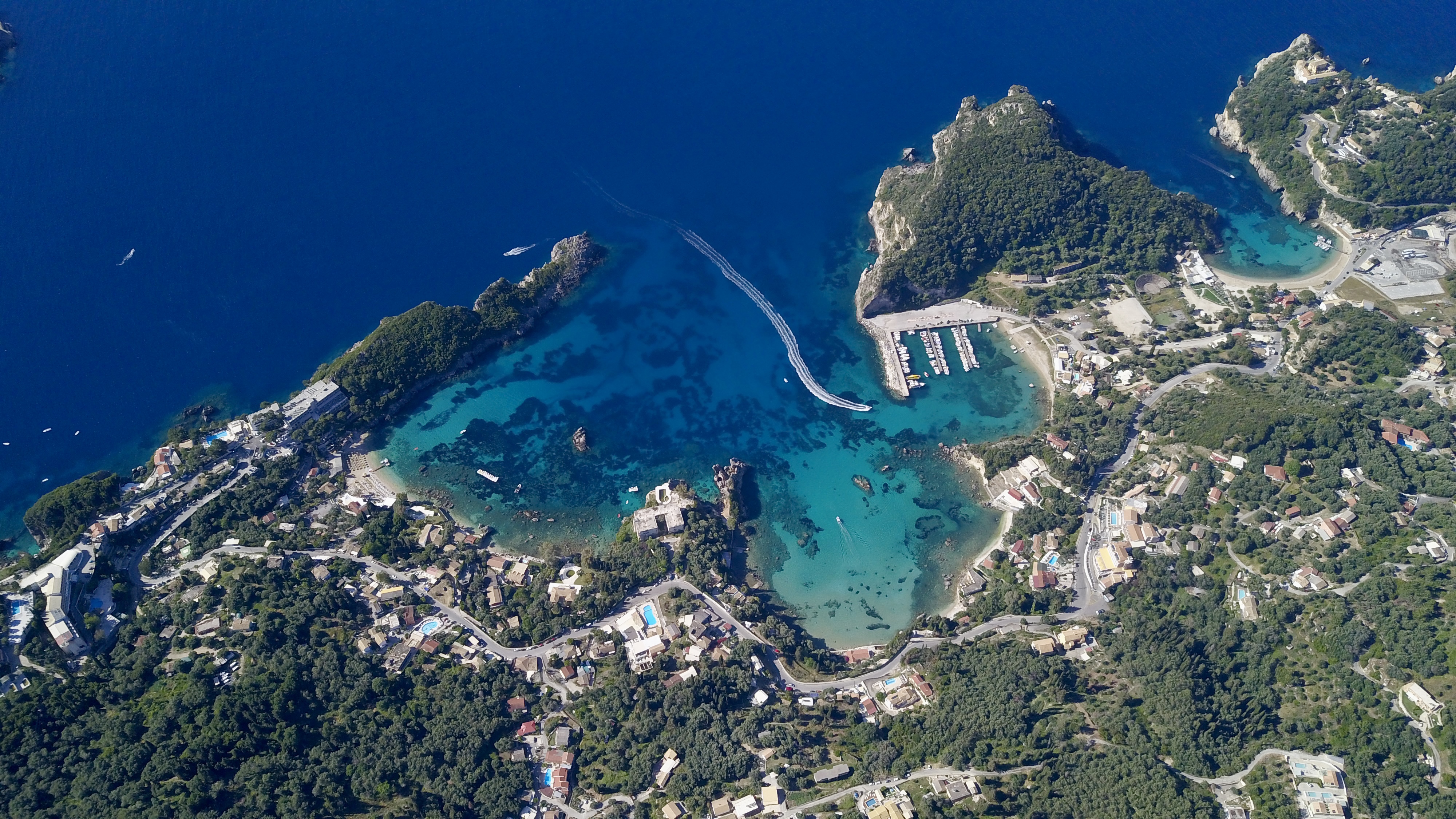 aerial photo of Corfu, Greece