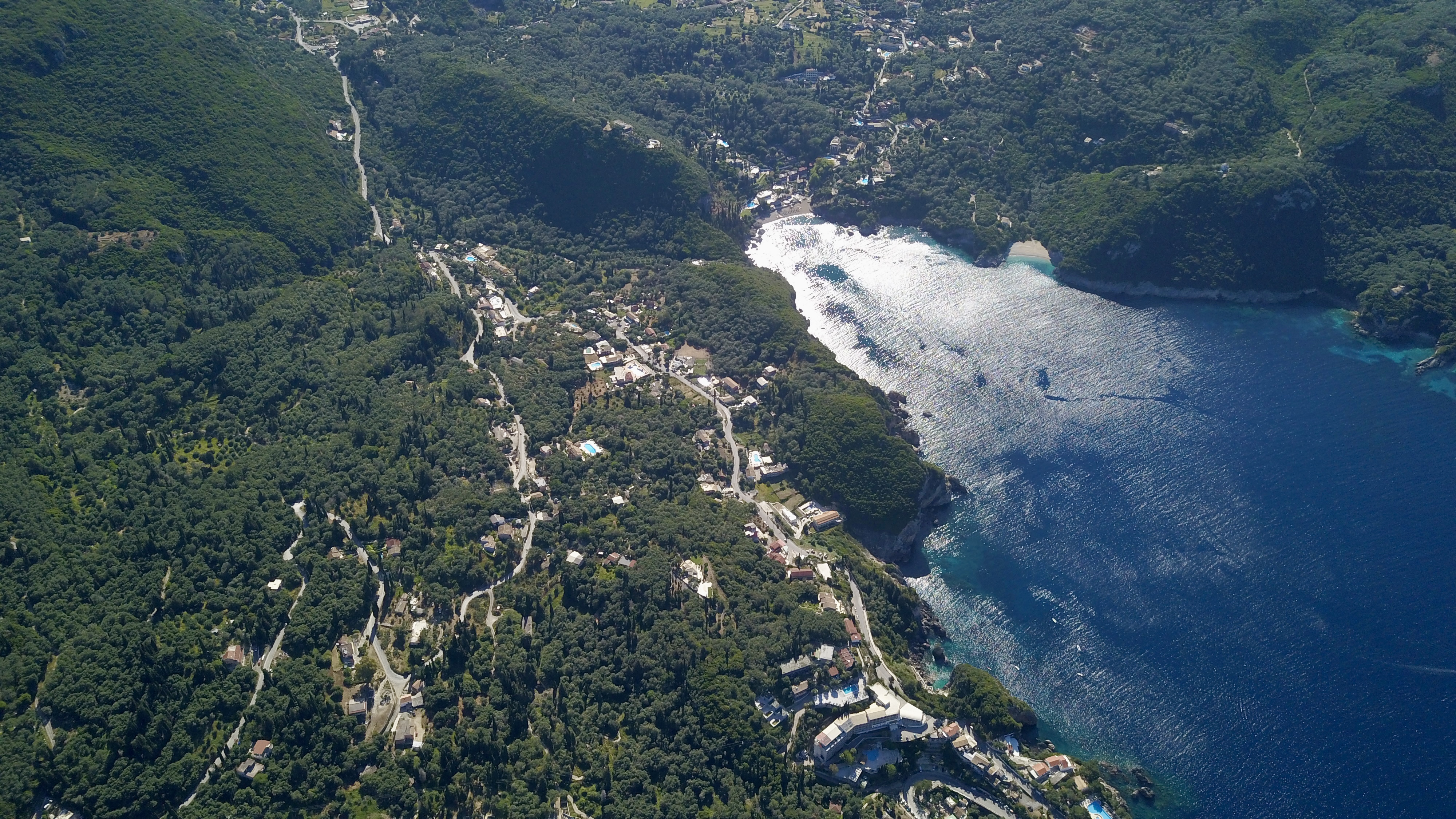 aerial photo of Corfu, Greece