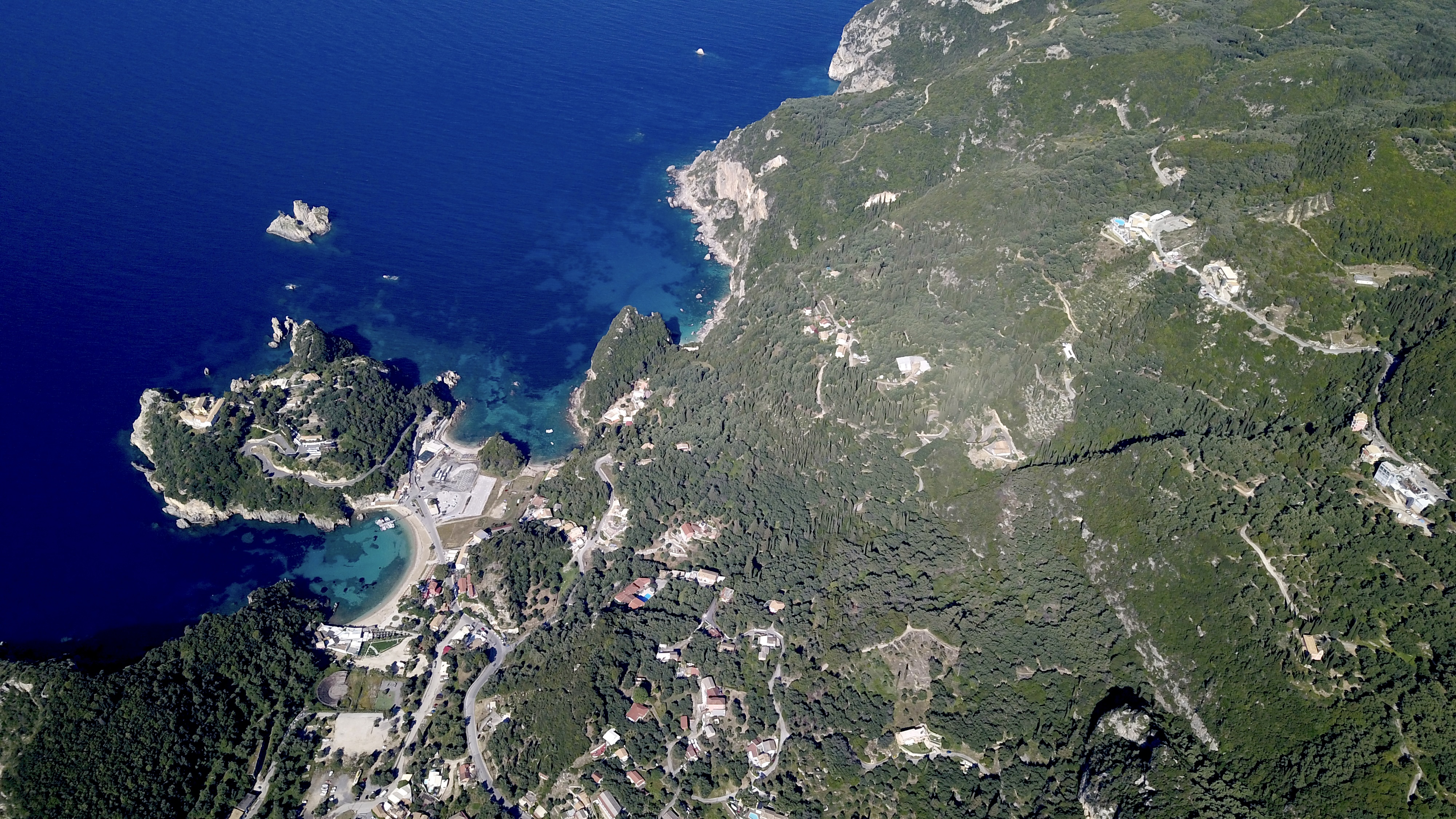 aerial photo of Corfu, Greece