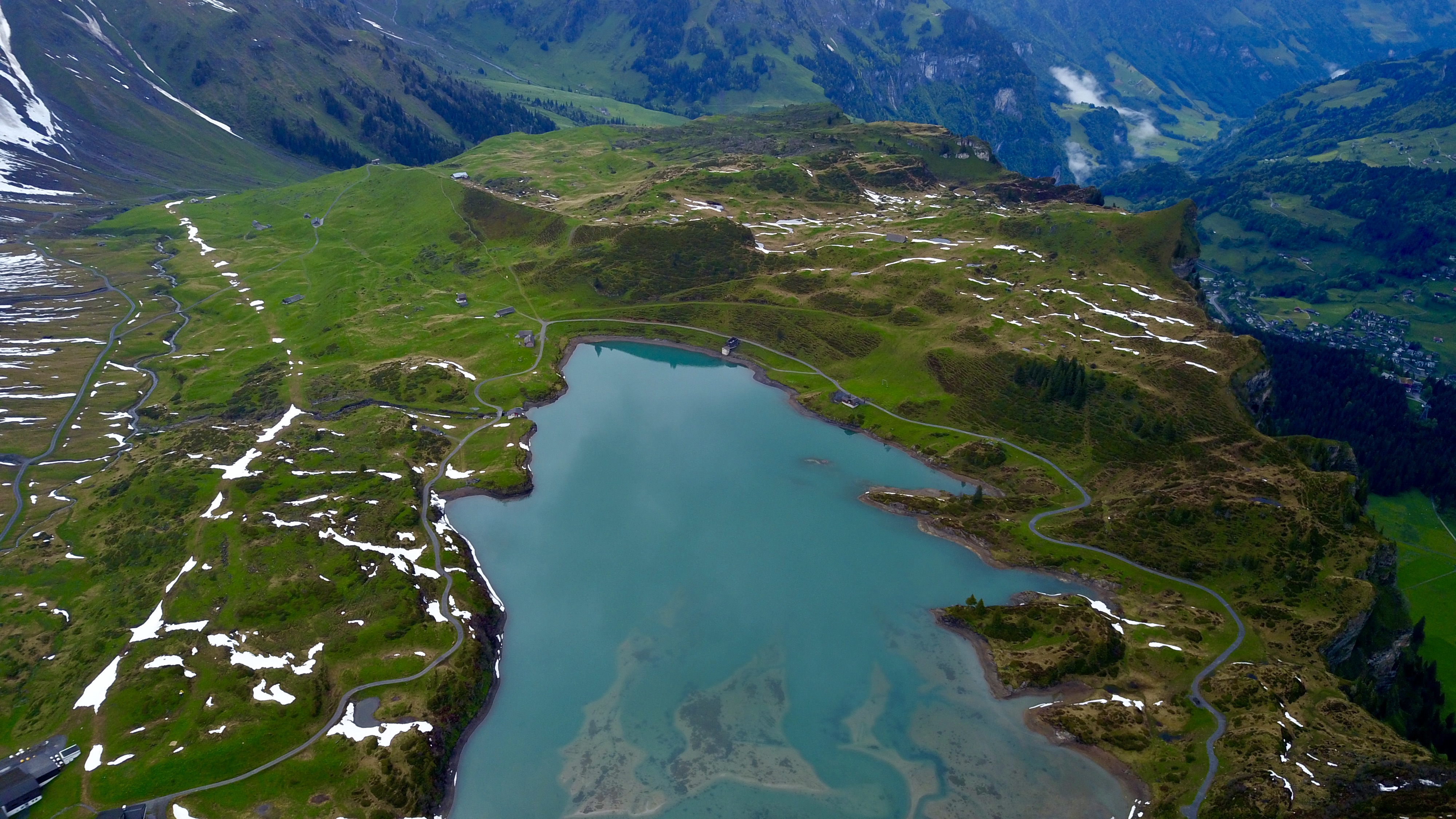 aerial photo of truebsee, Switzerland