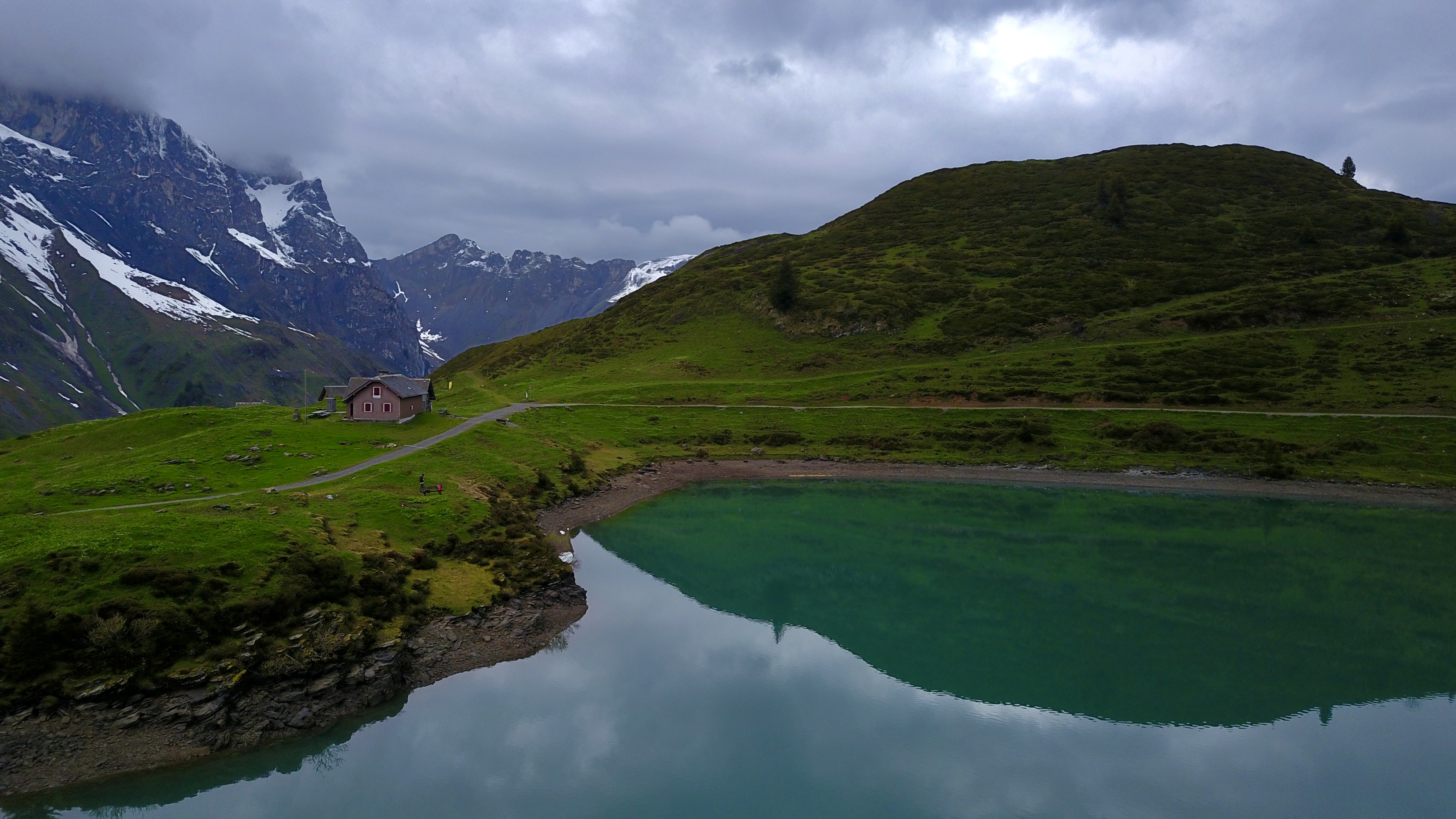 aerial photo of truebsee, Switzerland